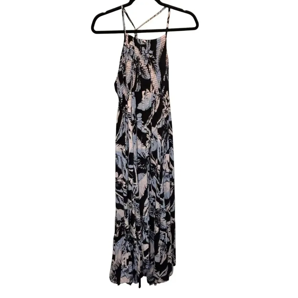 Free People Heat Wave Tropical Floral Print Smocked Maxi Dress - size Medium